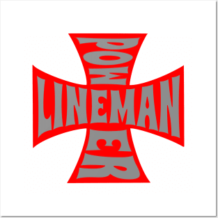 Power Lineman Maltese Cross Posters and Art